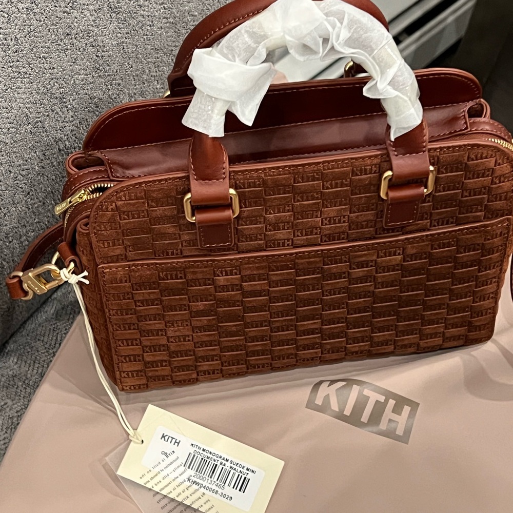Kith Monogram Suede Mini Document Bag With Long A… - image 3
